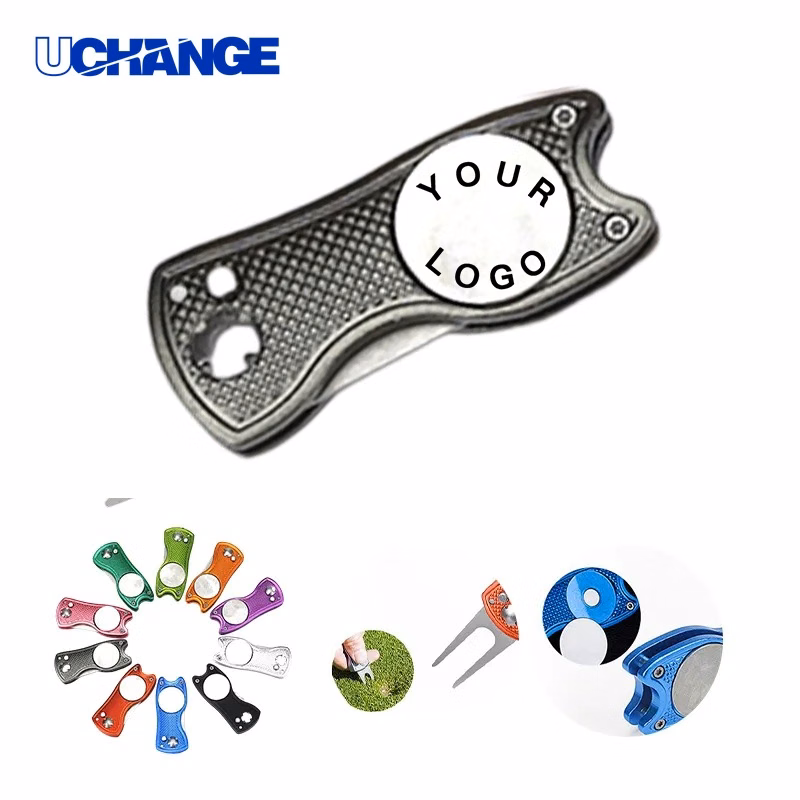 Stainless Steel Golf Divot Tool with Spring Button