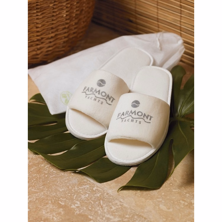 Cobblestone Mills Open Toe Velour Slippers