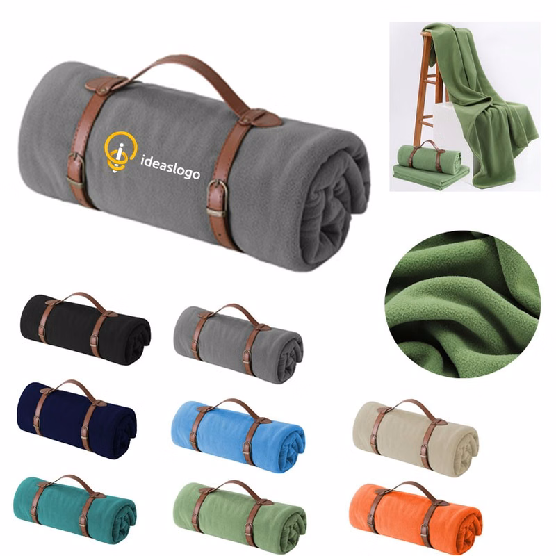 Portable Polar Fleece Throw Blanket