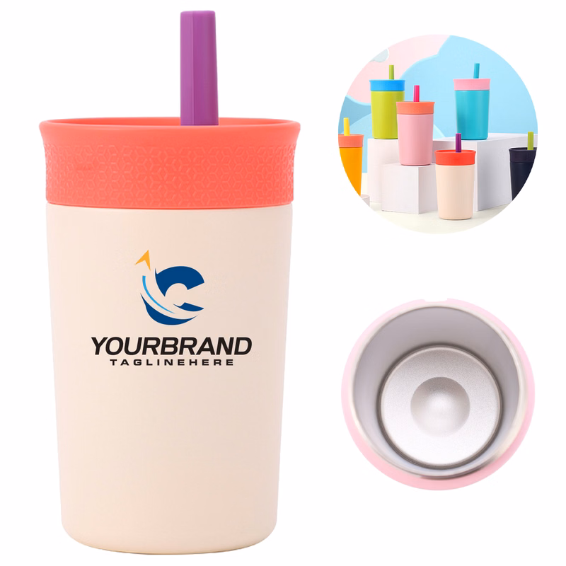 12oz Coffee Cup Mug Stainless Steel Insulation With Straw