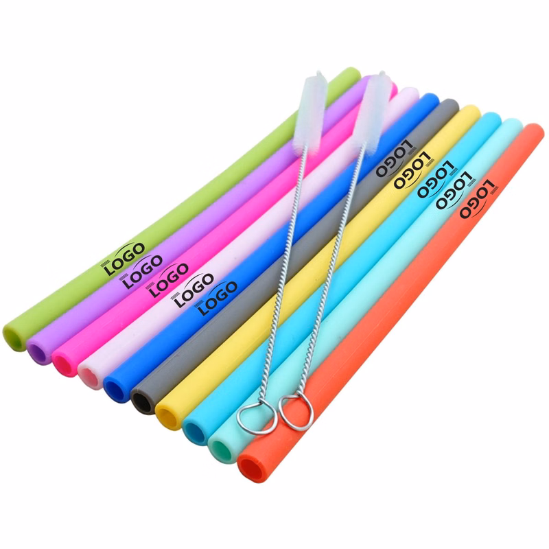 Flexible Straight Bent Silicone Straw