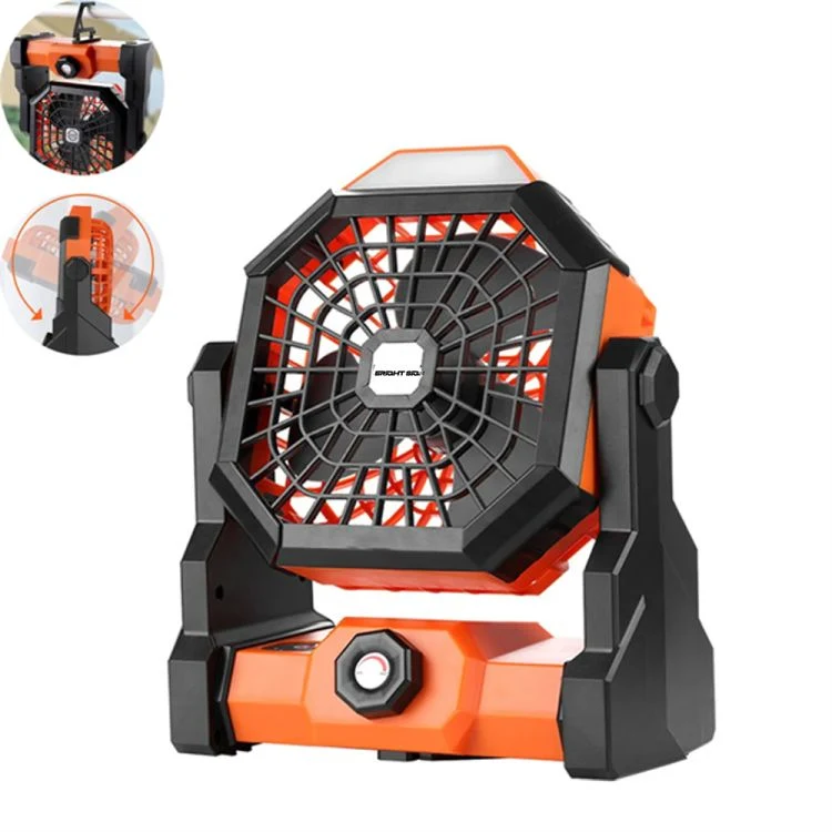 Rechargeable Outdoor Camping Fan with LED Lantern and Hook 1