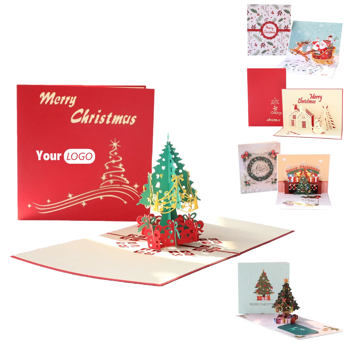 Custom Logo 3D Christmas Card 1
