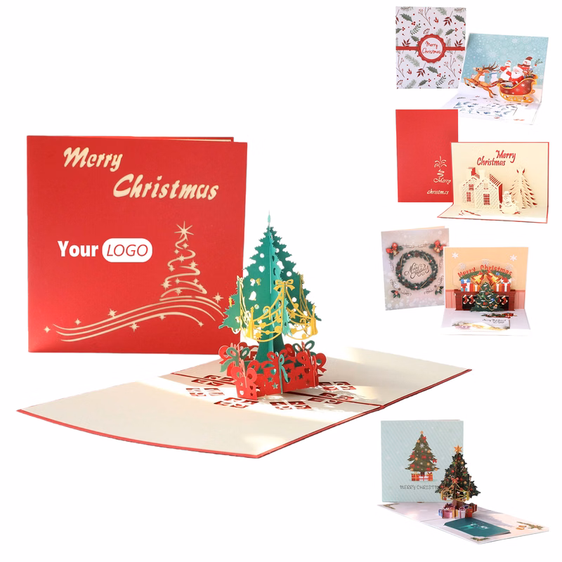 Custom Logo 3D Christmas Card