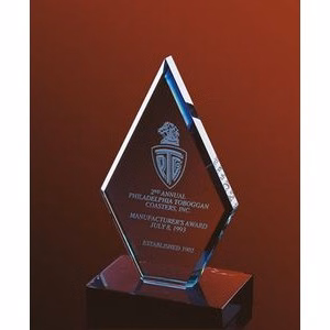 8" Clear Diamond Award on Black Marble Base