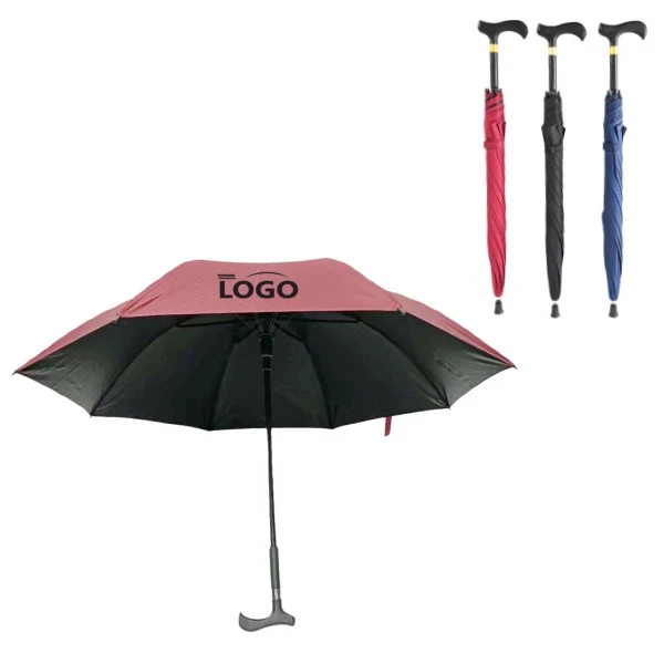 Black Rubberized Canopy Umbrella Cane 1