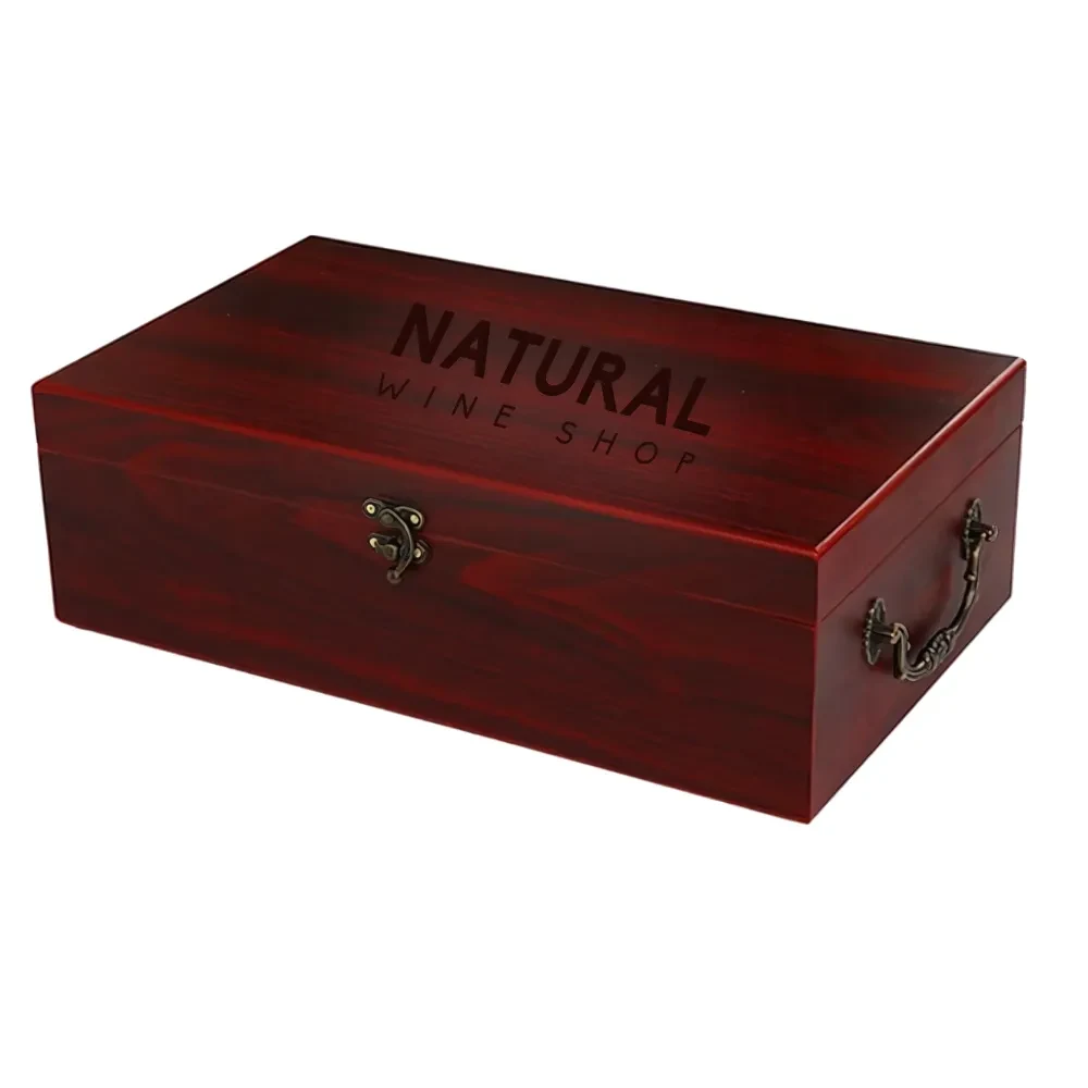 2-Bottle Red Wooden Wine Gift Box 1