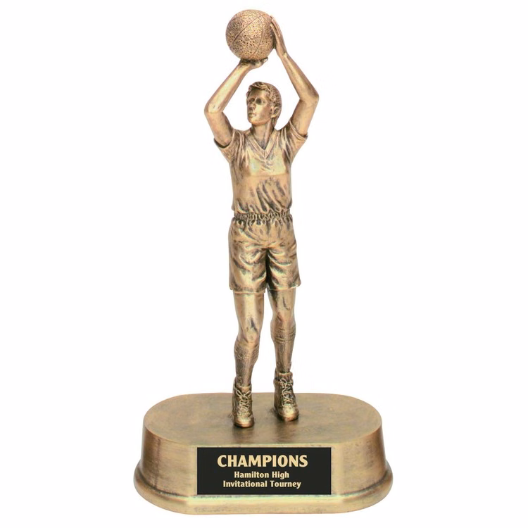 Basketball Female Antique Gold Figure Award