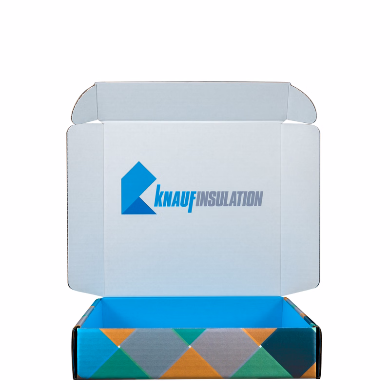 Mailing Box B-Flute 10.000" x 10.000" x 2.250" Group D - 250 sq in White Digital Print