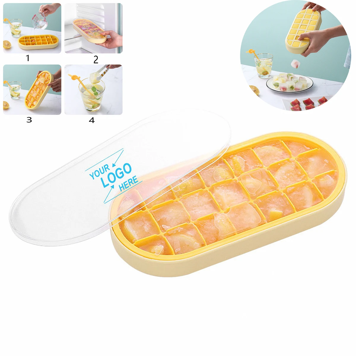 21 Compartment Ice Cube and Candy Molds with Lids 1