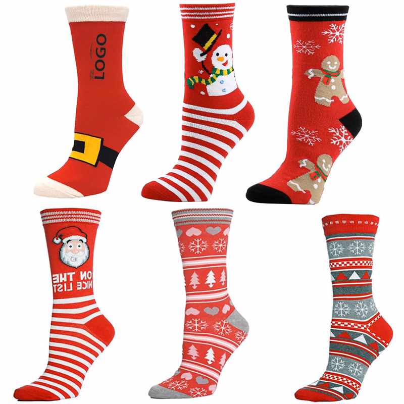 Christmas Personalized Long Cotton Socks MOQ 100PCS