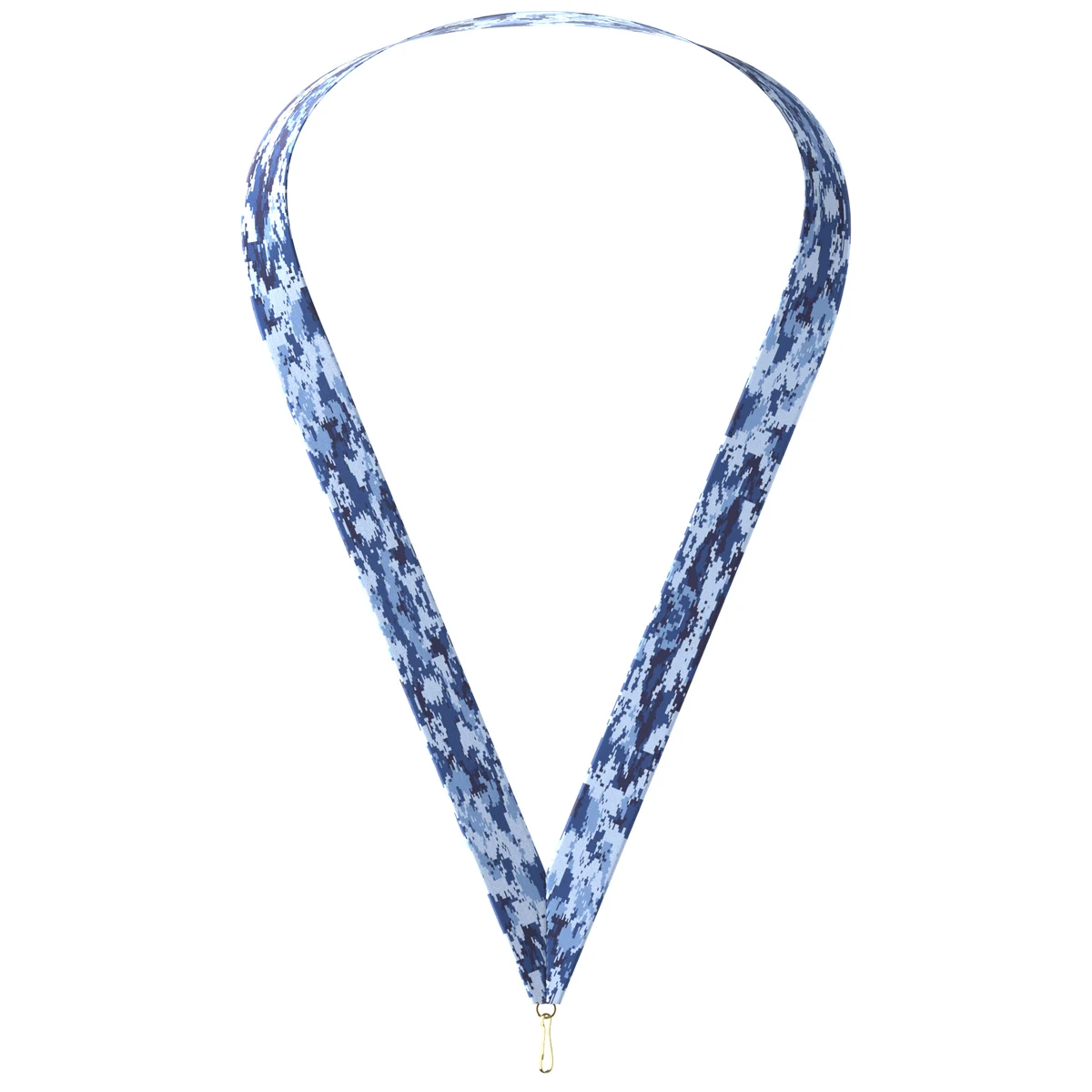 7/8" x 34" Sublimated Blue Camo Neckband w/ Quick Clip 1