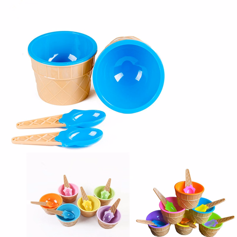 Plastic Ice Cream Bowl With Spoon