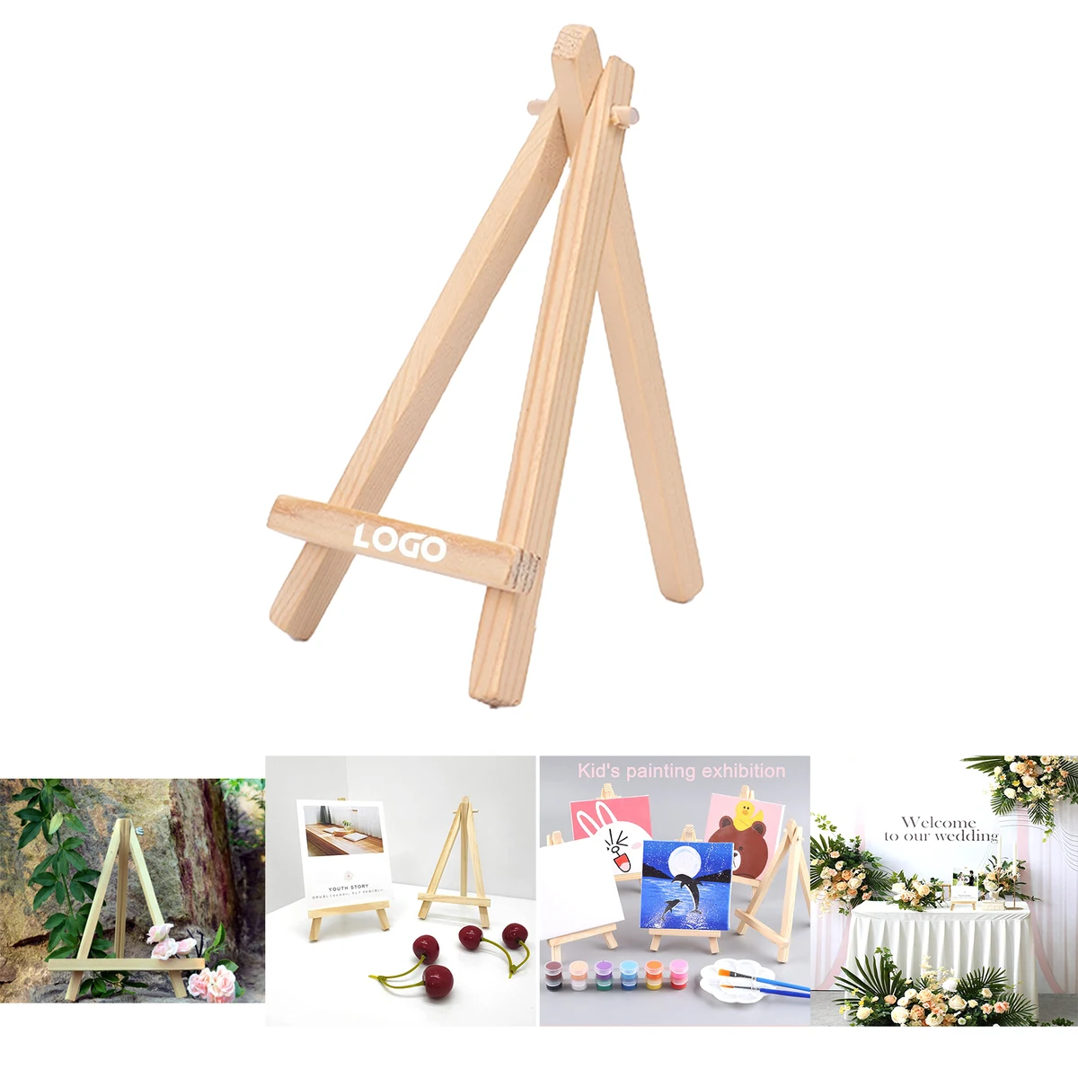 Pine Wood Mini Easel Triangle Frame 1
