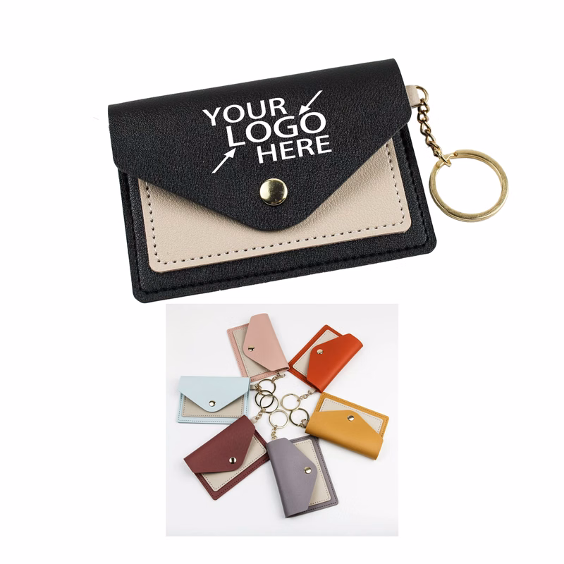 Compact PU Leather Wallet with Built-in Keyring
