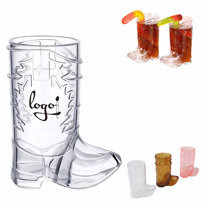 1 oz Clear Cowboy Boot Glass