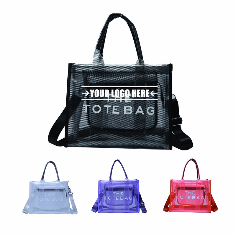 Pvc Tote Bag With Zipper Pocket