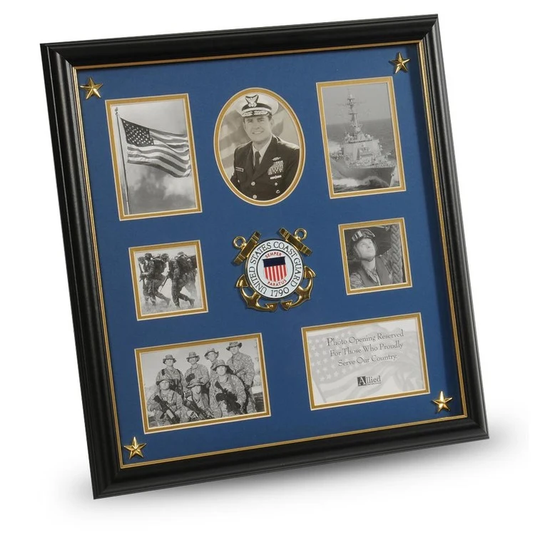 U.S. Coast Guard Medallion 7 Picture Collage Frame with Stars 1