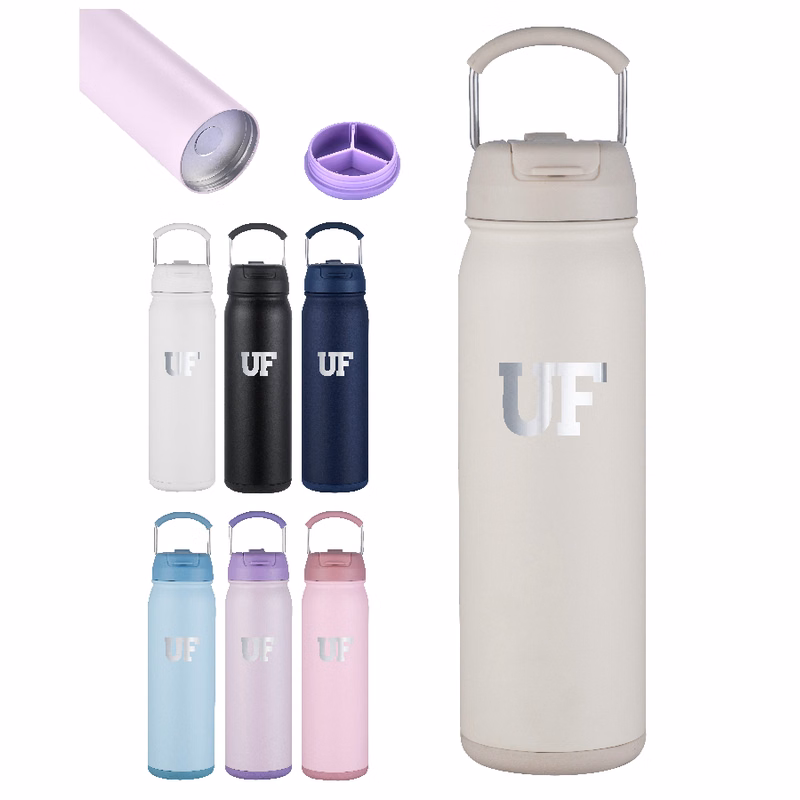 Union Printed - 24 oz. Vacuum Bottle 2 in 1 Dual Use Lid w/ Carry Handle - Laser Engraved