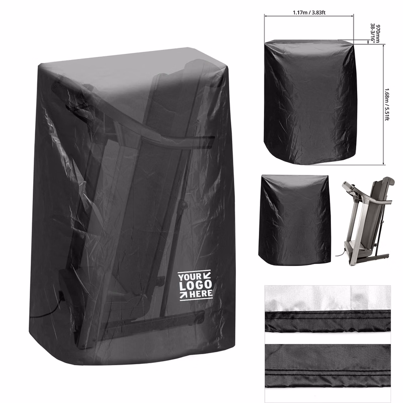 46" L x 38" W x 66" H Waterproof Durable Black Treadmill Cover with Storage Bag