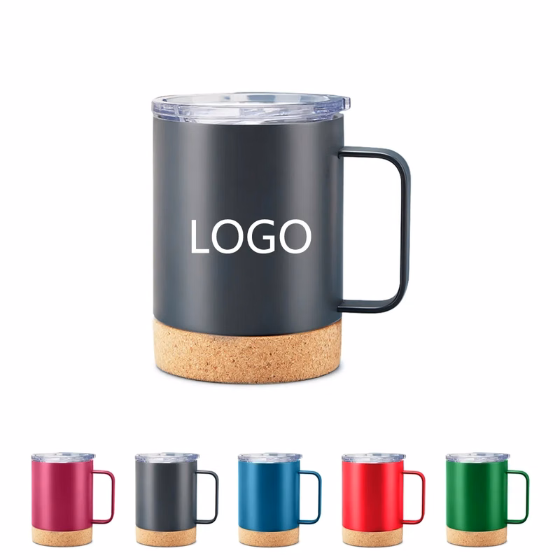 12Oz Stainless Steel Insulated Mug With Cork Bottom
