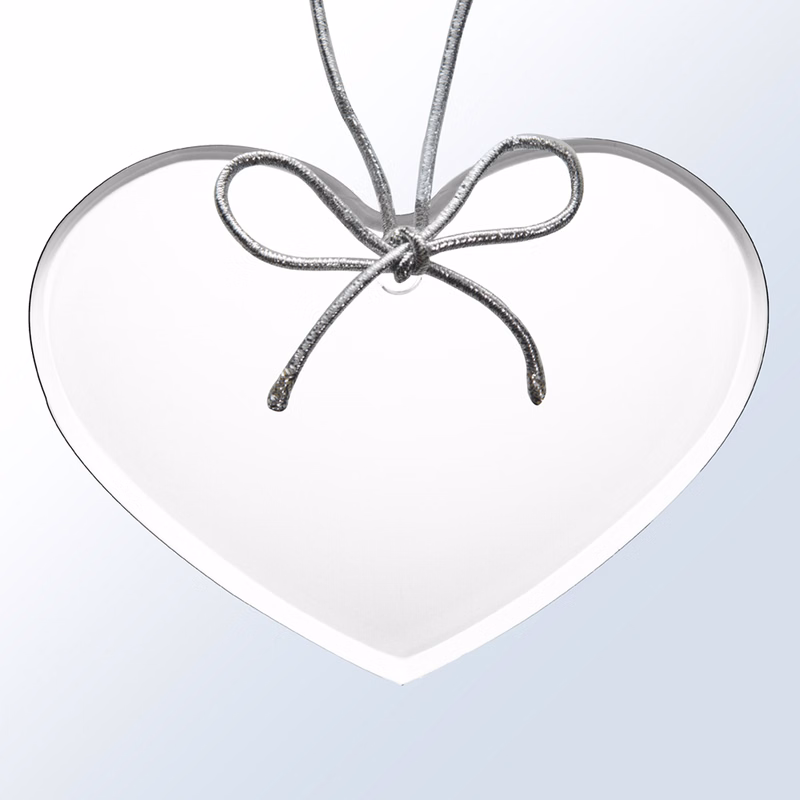 Acrylic Ornament with Silver String - Heart