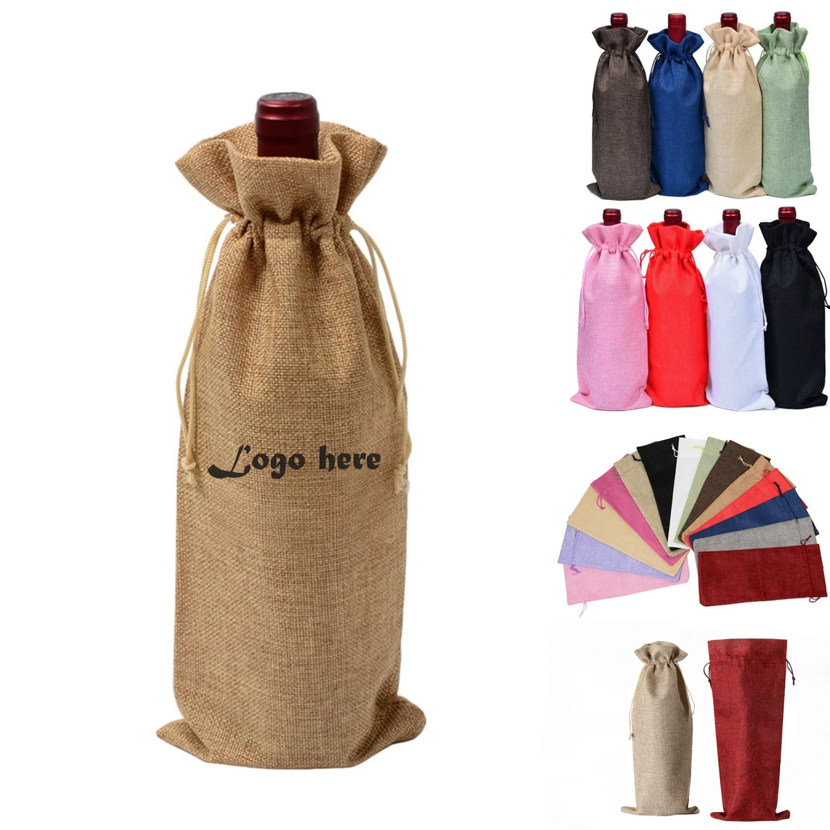 Wine Bottle Bag With Drawstring 10pcs 1