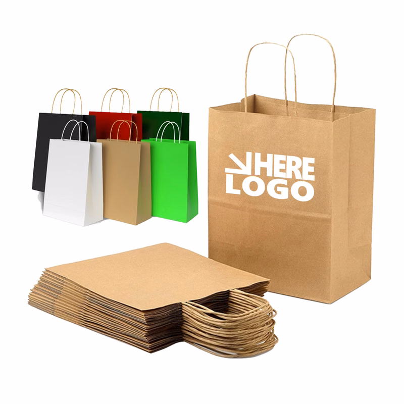 MOQ 100 Kraft Paper Bag Hand-Held