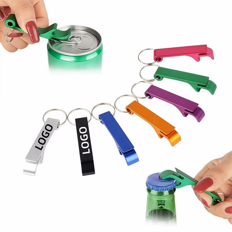 MOQ Colorful Beer Metal Keychain Bottle Opener