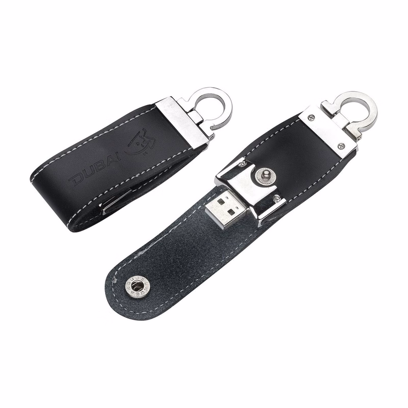 Milano Leatherette USB Flash Drive w/Key Chain (1 GB)