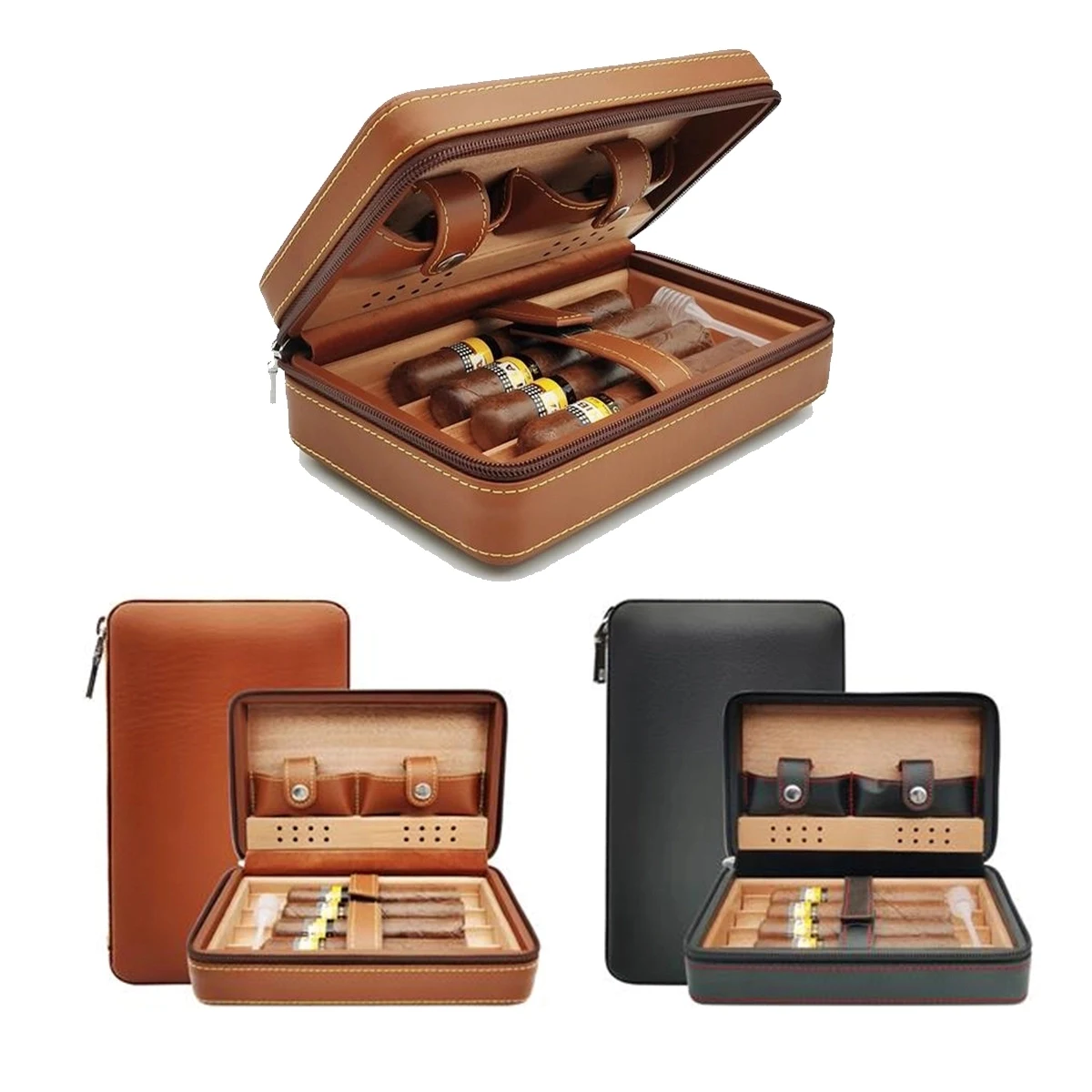 Portable Travel Leather Cigar Case 1