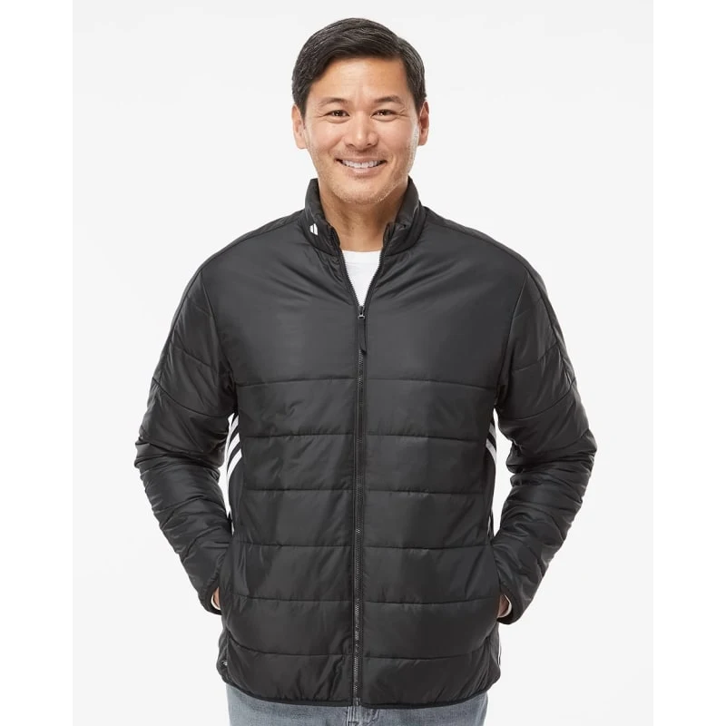 Adidas Men's 3-Stripes Puffer Full-Zip Jacket - A570 1