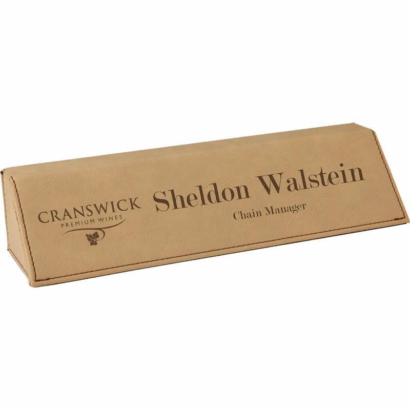 8 1/2" Light Brown Leatherette Desk Wedge