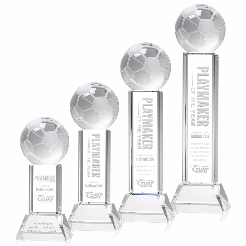 Soccer Ball Award on Stowe Base - Clear