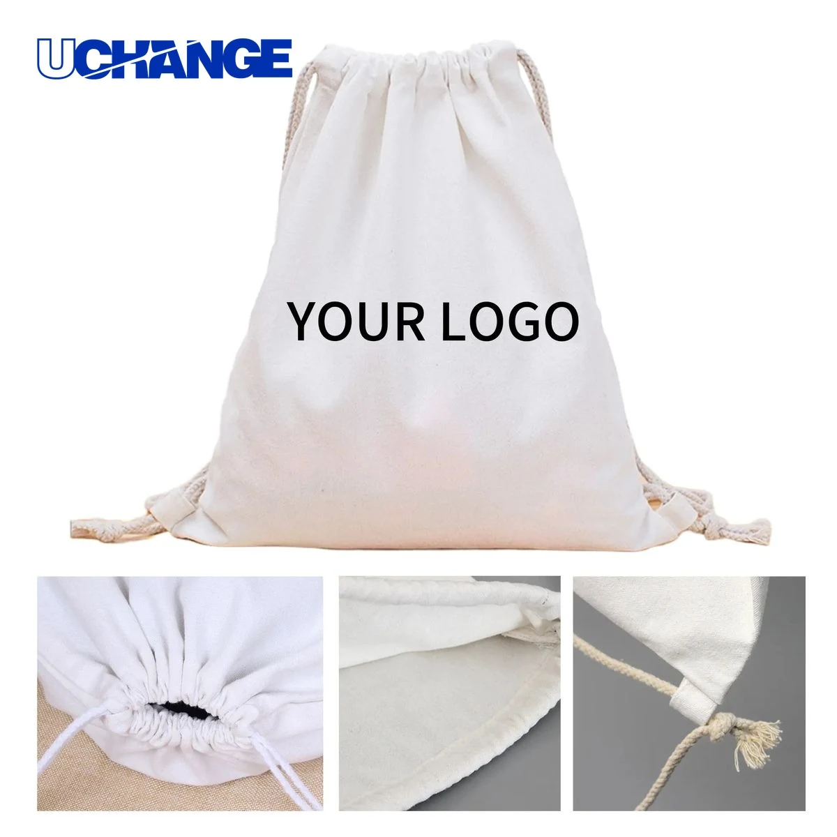 Canvas Drawstring Bag Pouch Compact Lightweight 1