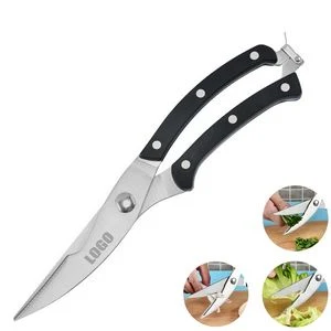 Ergonomic Steel Kitchen Scissors With Handle Lock, custom kitchen gadget with logo imprint 1
