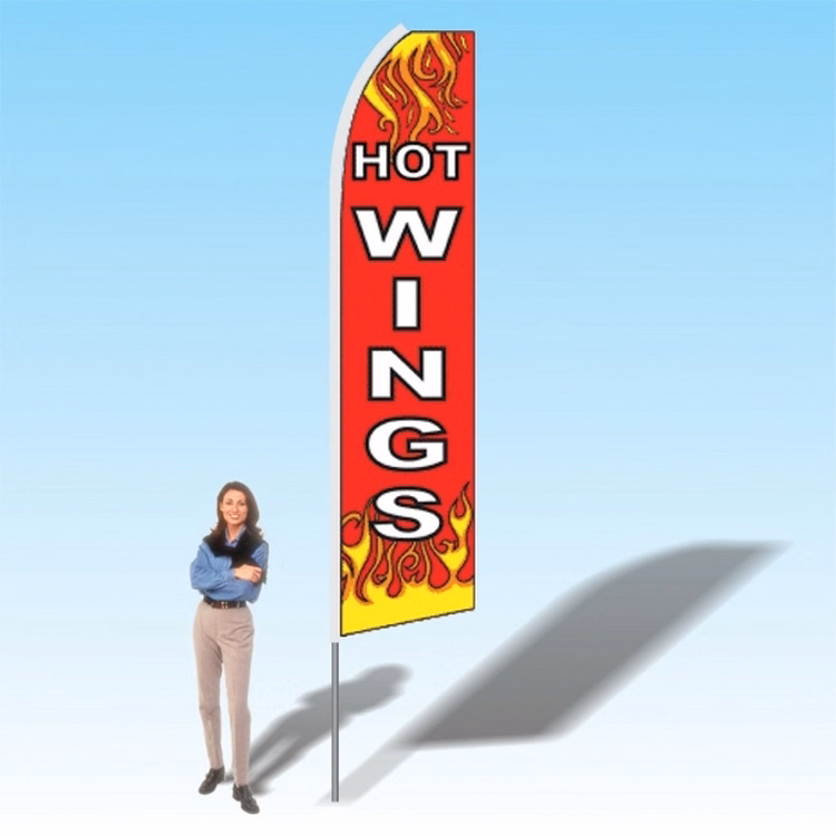 15FT Hot Wings Advertising Banner Flag