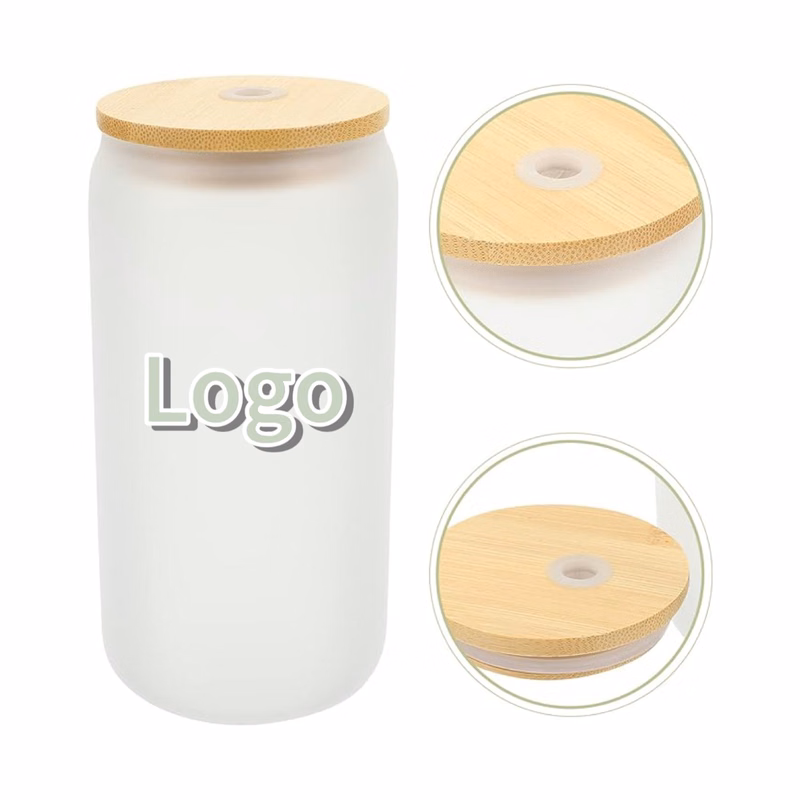 Double Glass Bamboo Lid Mug
