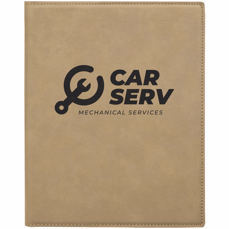 9" x 12" Leatherette Light Brown Portfolio