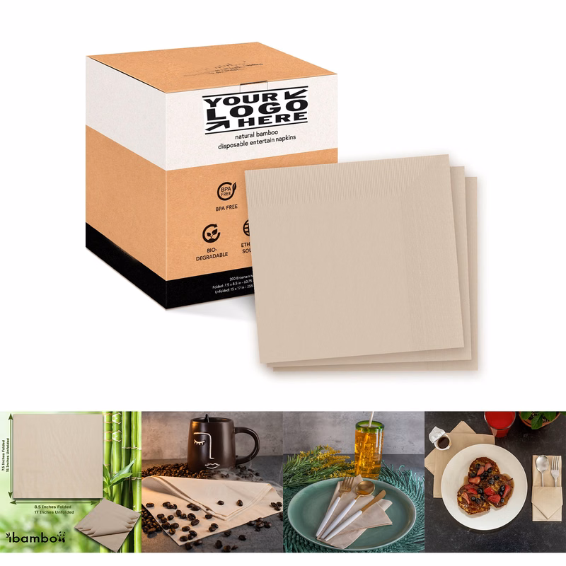 200 Piece Bamboo Entertain Dinner Napkins
