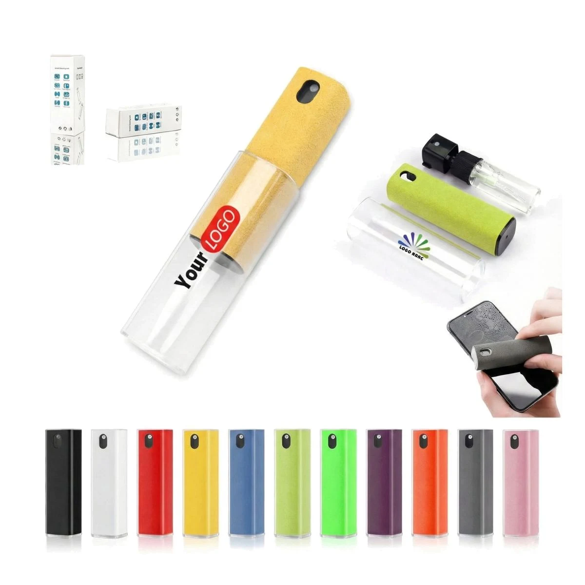 Integrated Portable Screen Cleaner Spray and Wipe 1
