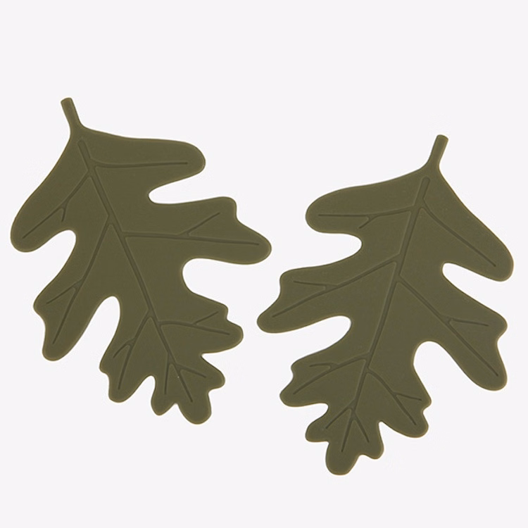 Green Oak Leaf Coasters