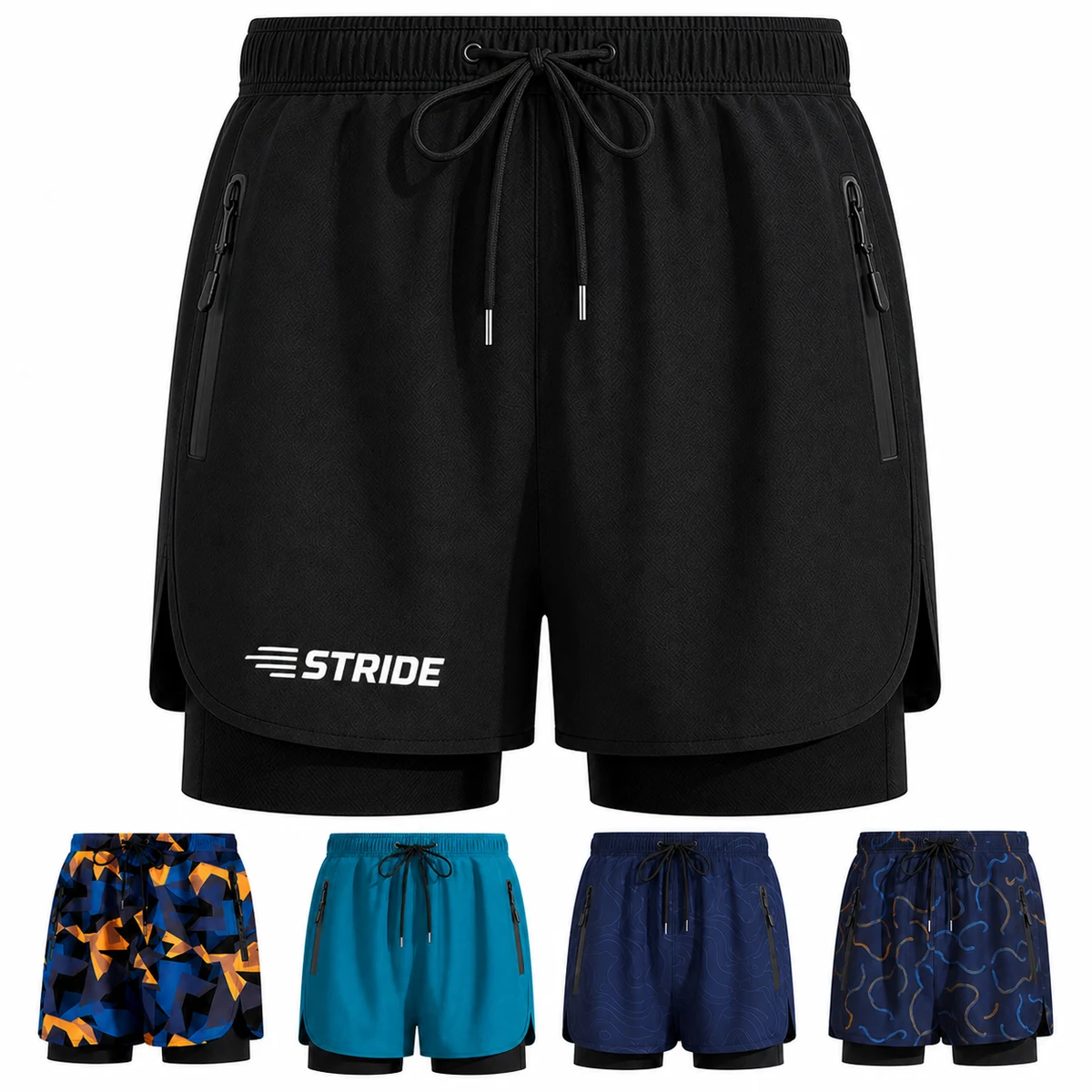 Polyester Zipper Pocket Running Short 1