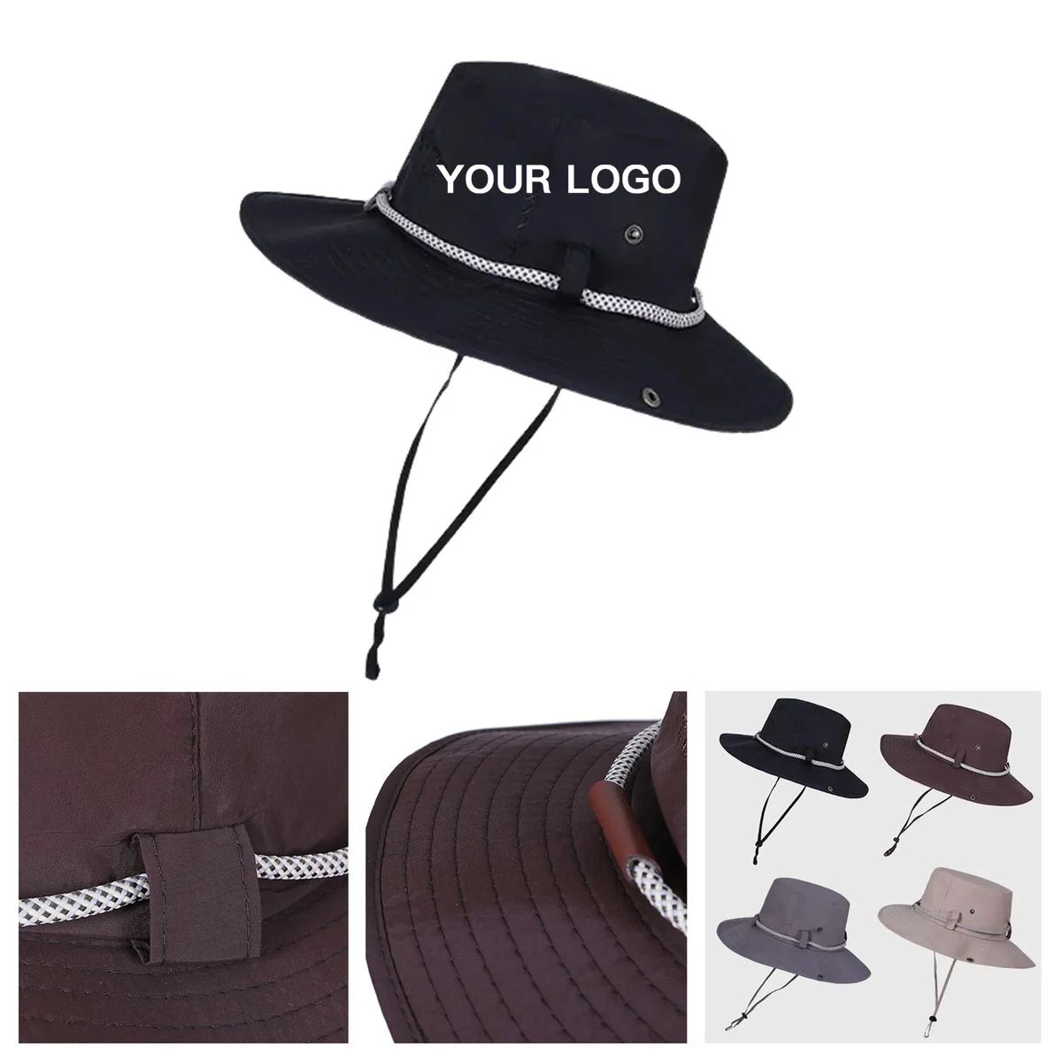 Polyester Cowboy Hiking Hat With Adjustable Fit 1