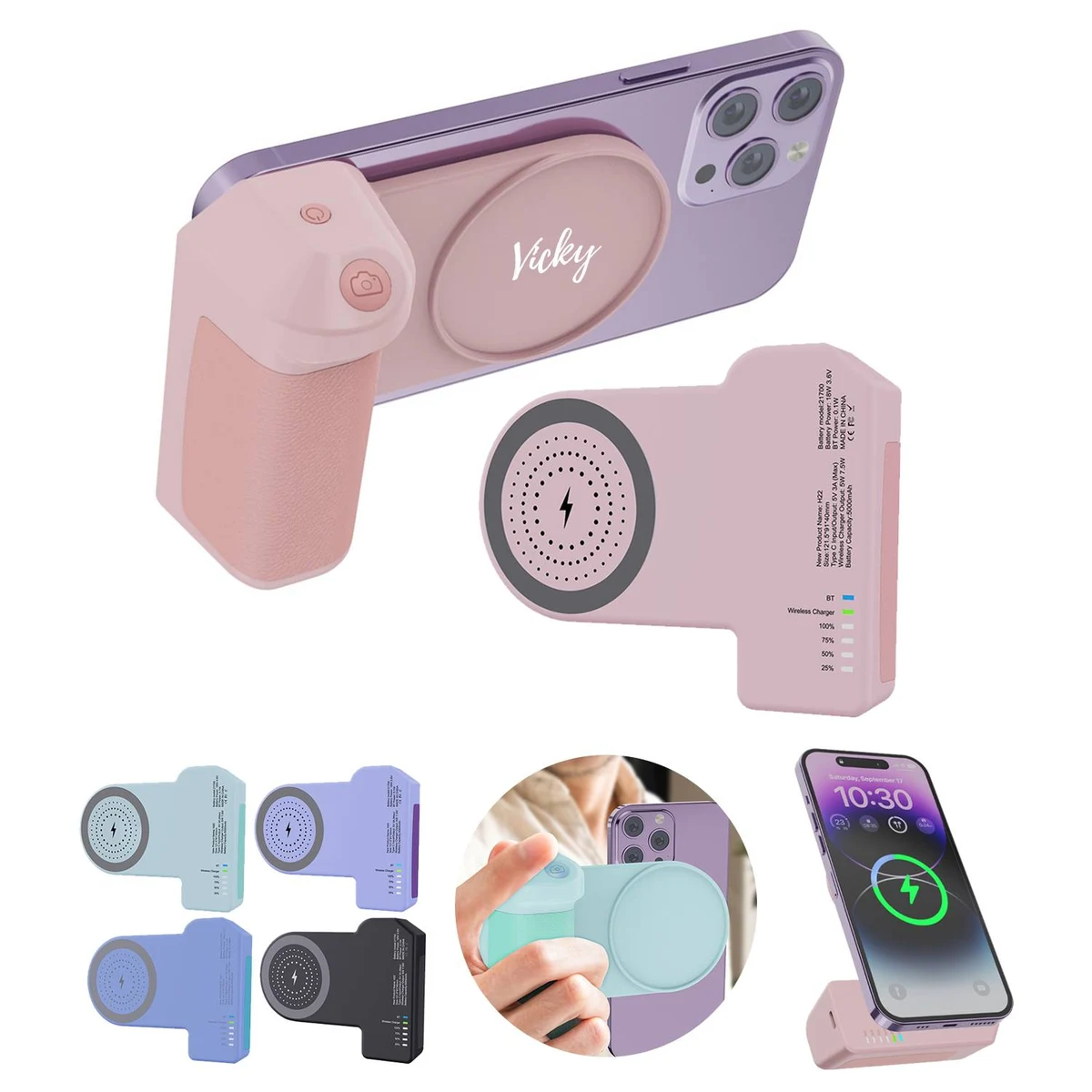 Magnetic Camera Handle Bluetooth Holder Wireless Charging 1