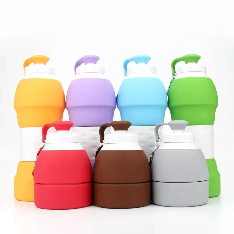 20oz Food Grade Silicone Folding Water Bottle 1