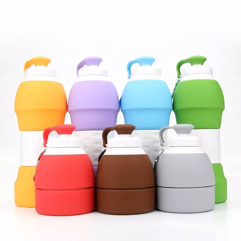 20oz Food Grade Silicone Folding Water Bottle