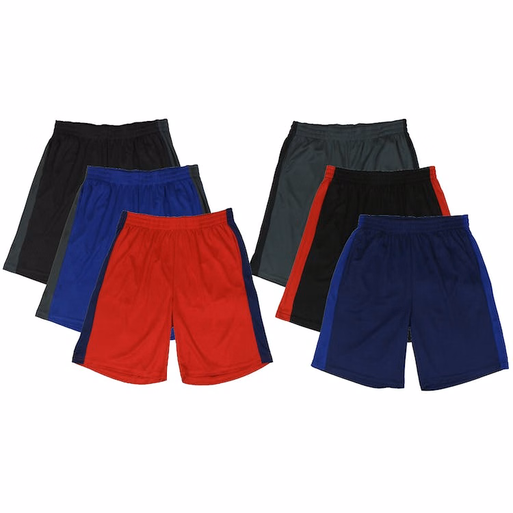 Boys' Side Panel Active Shorts - 6 Color Combos S-XL