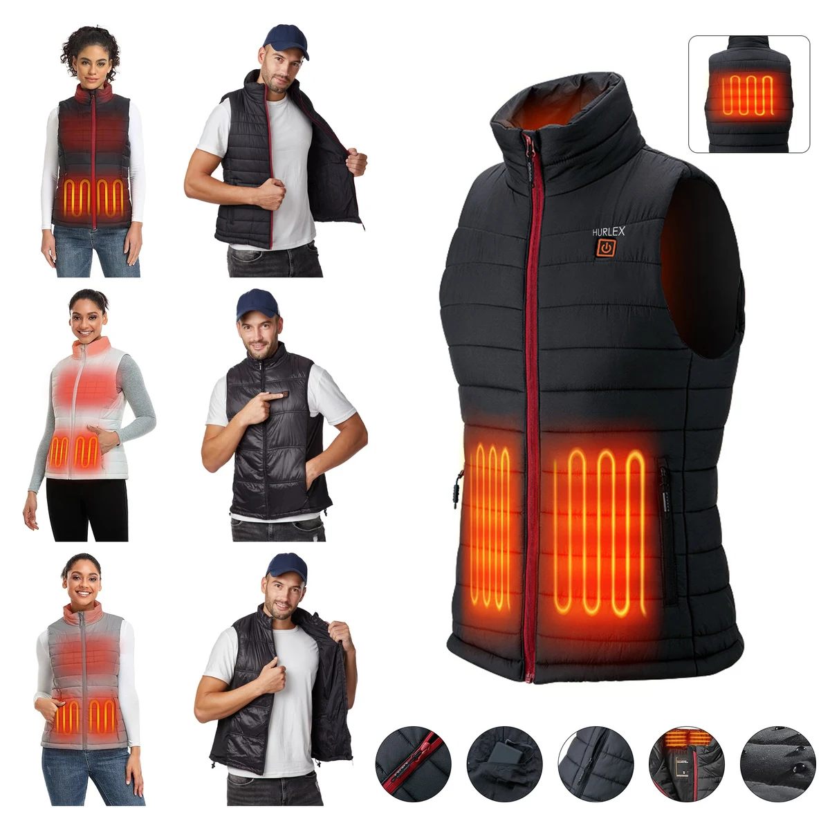 Women's Lightweight Heated Vest with Battery Pack 1