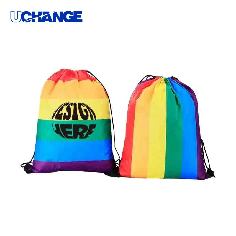 Pride Rainbow Drawstring Backpack 1